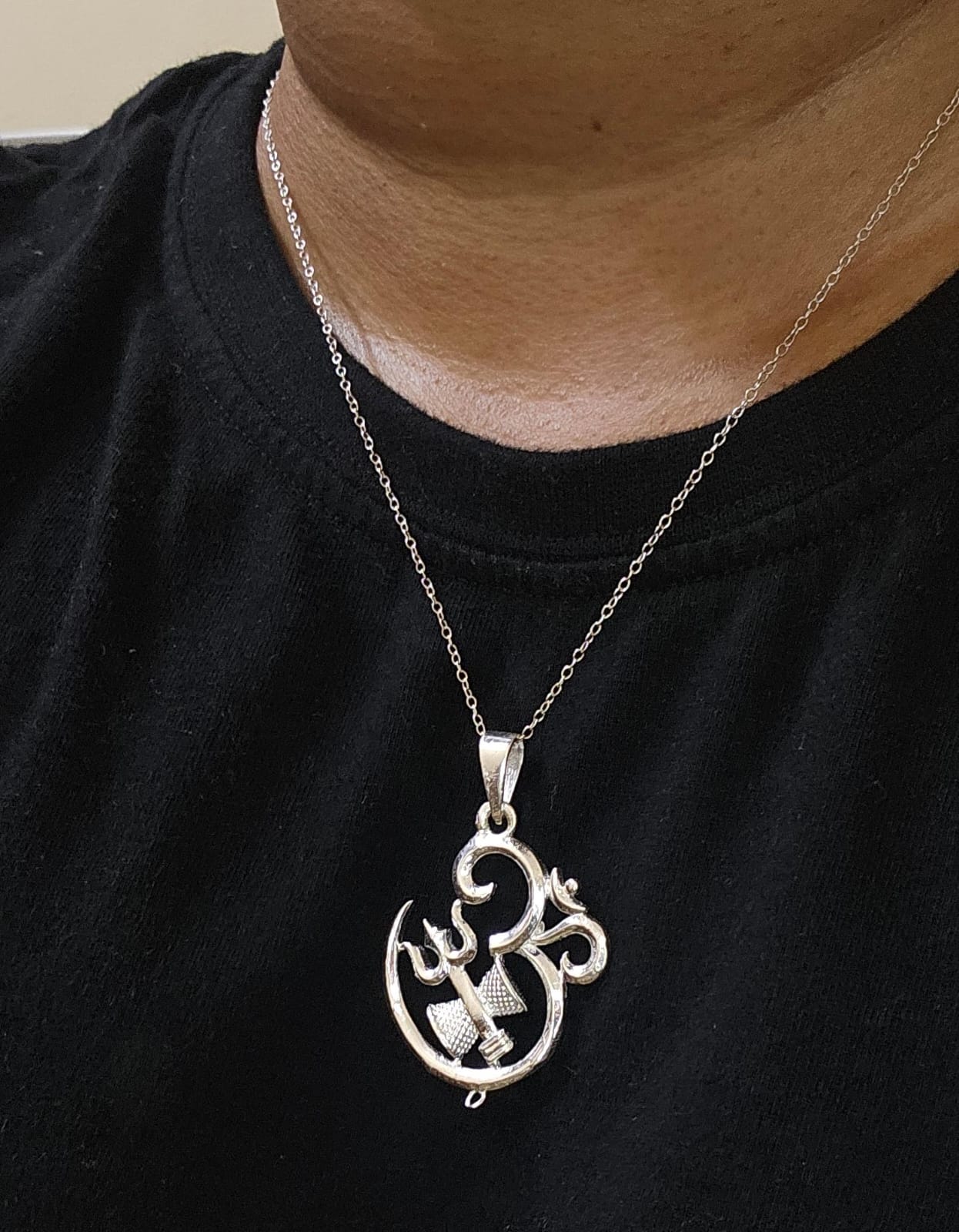 Om Pendant in 925 Silver Necklace