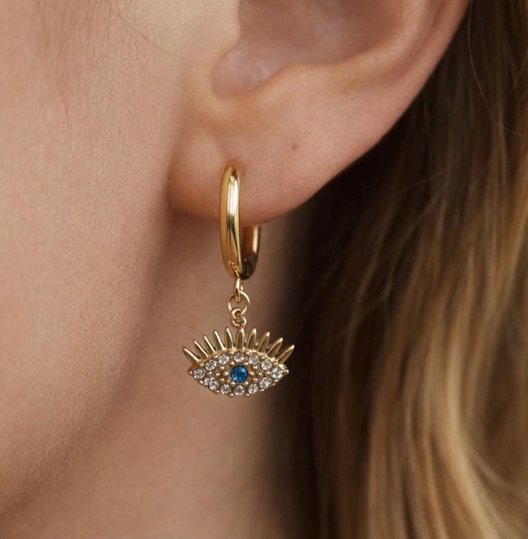Evil Eye Gold Earrings