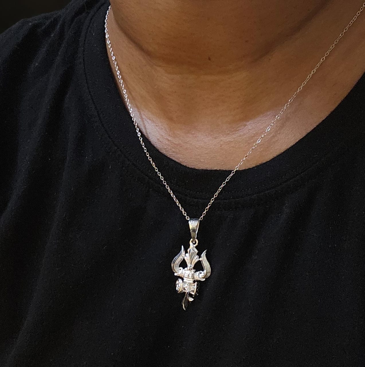 Lord Shiva Trishul Pendant in 925 Silver