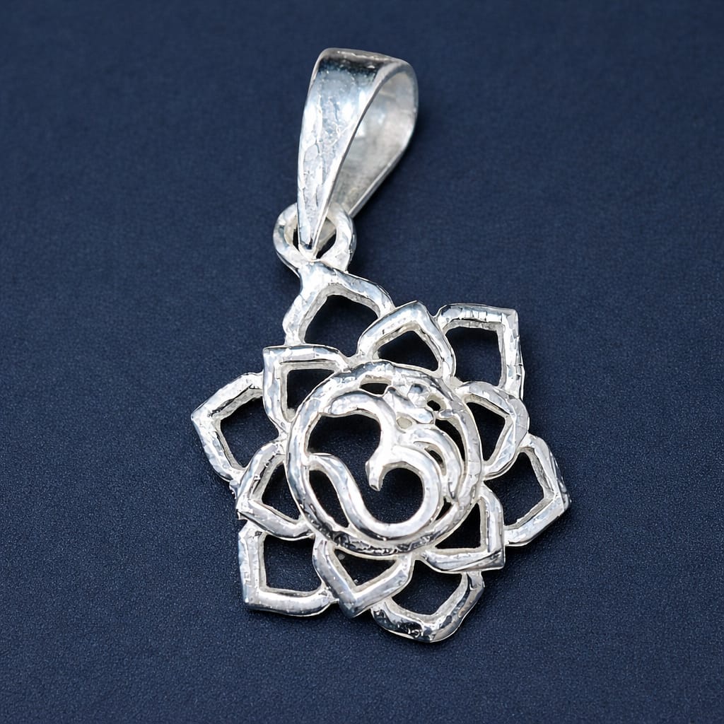 Sahasrara Chakra Pendant with Om in 92.5 Silver