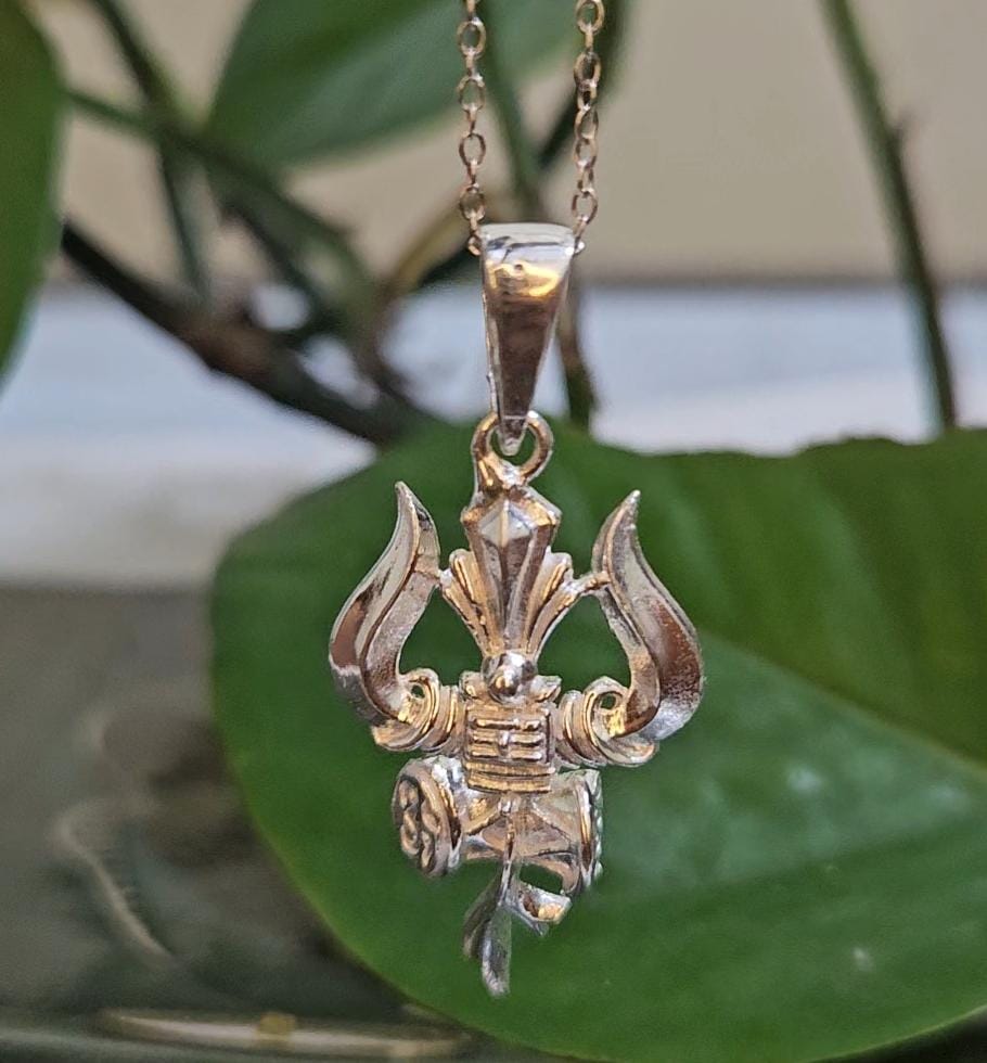 Lord Shiva Trishul Pendant in 925 Silver