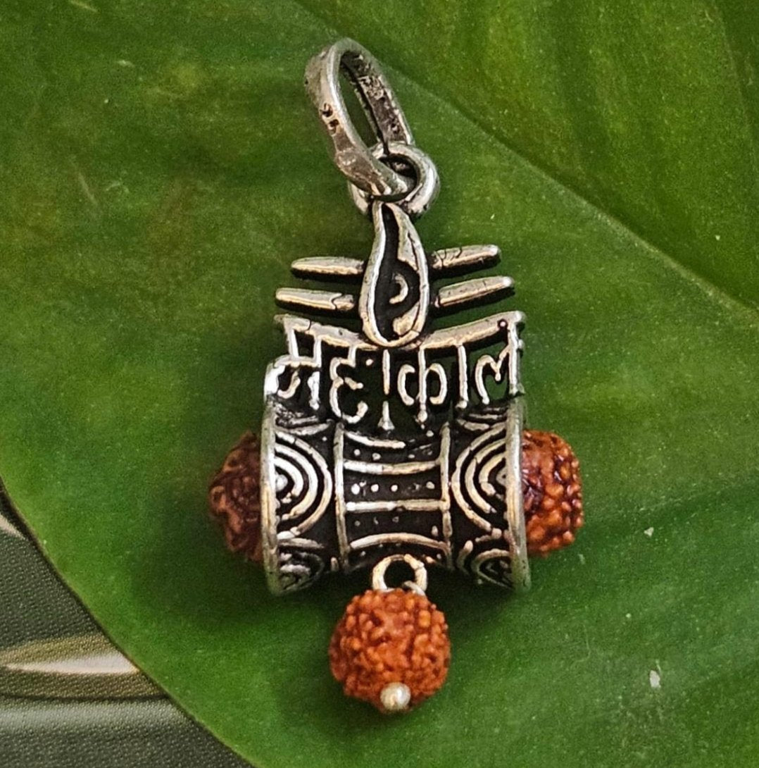 Mahakal Rudraksha Pendant in 925 Silver