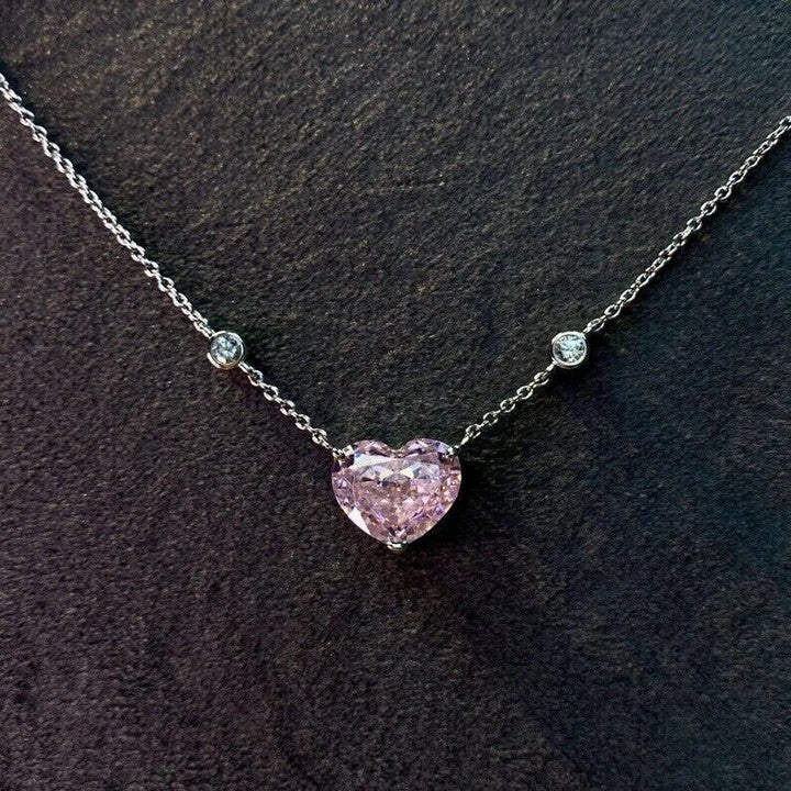 Heart Pink Sapphire Necklace