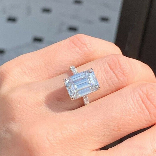 Emerald Cut Diamond Accents Ring