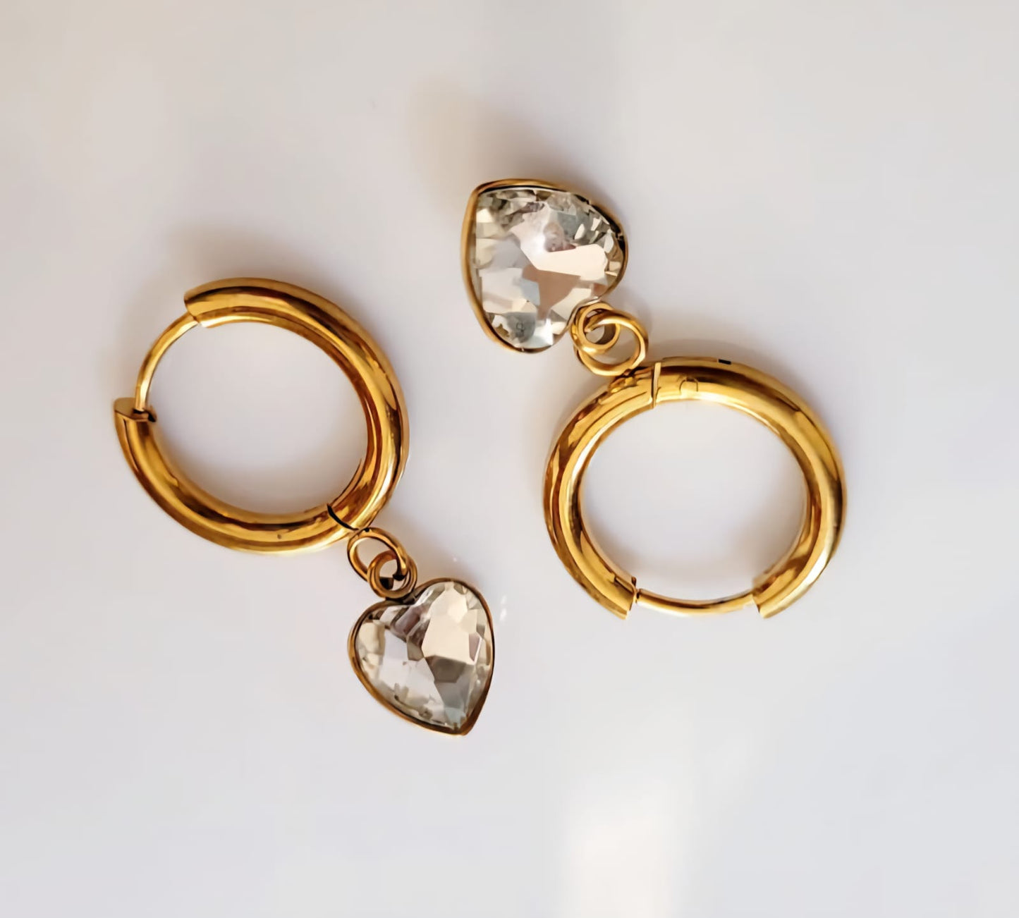 Heart Drop Gold Earrings