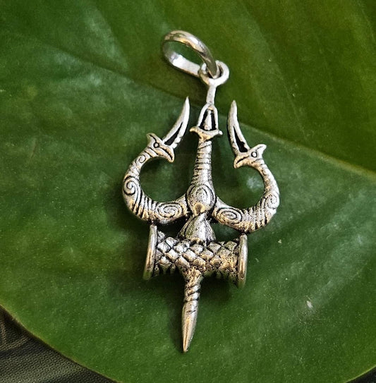 Power of the Gods Trishul Pendant in 925 Silver