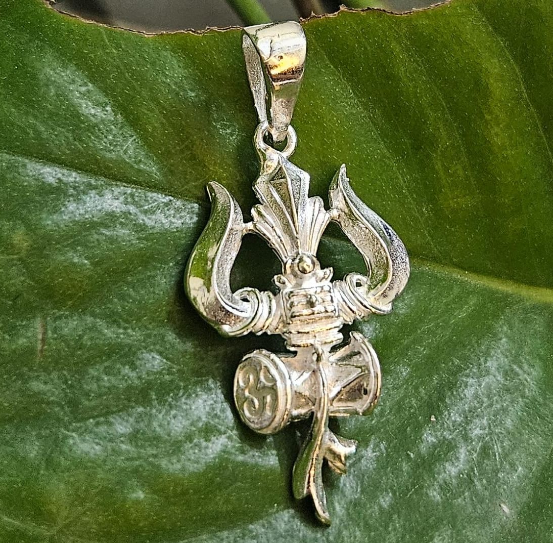 Lord Shiva Trishul Pendant in 925 Silver