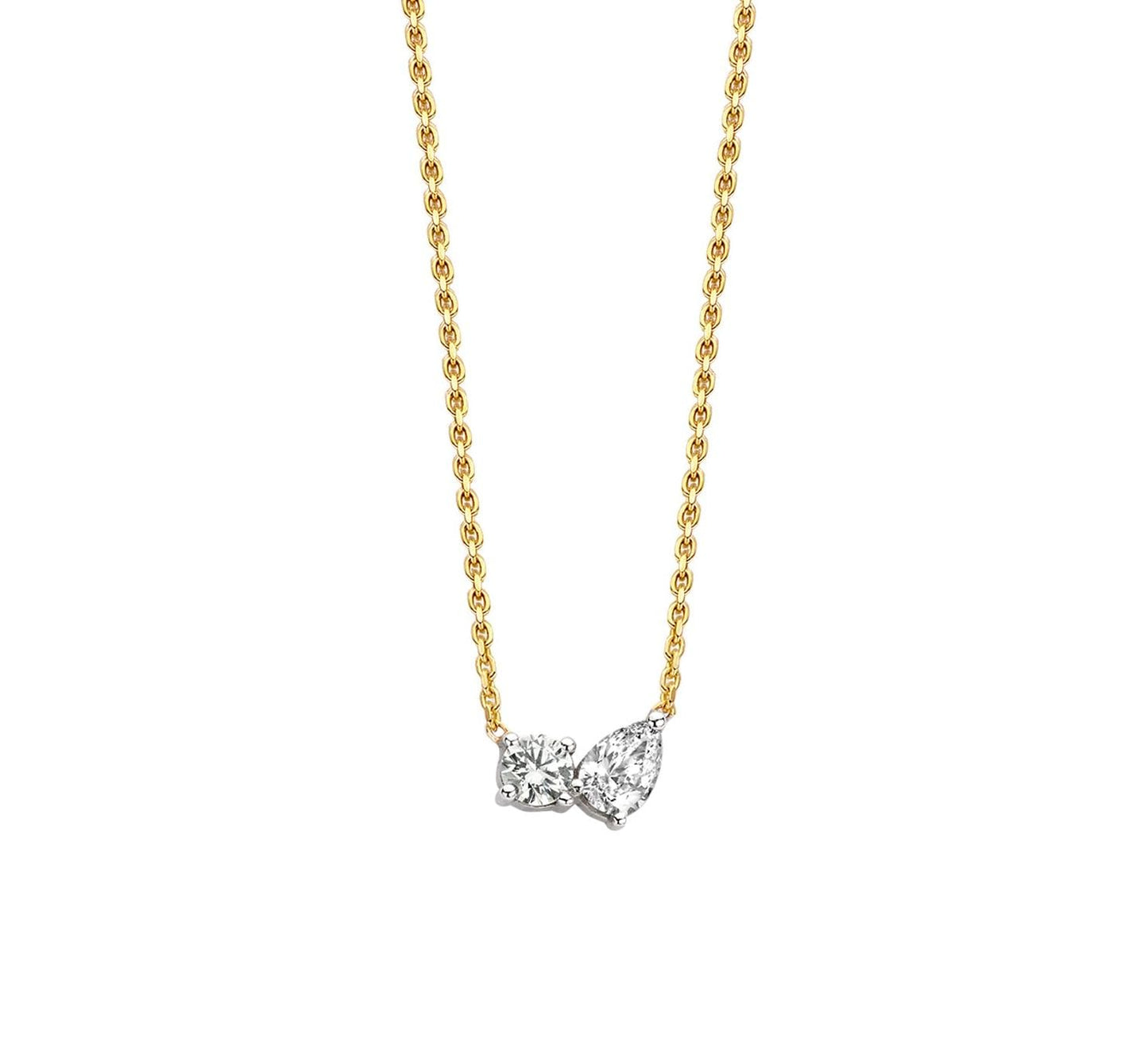 Two Stone Diamond Necklace