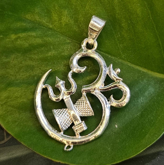 Om Pendant in 925 Silver Necklace