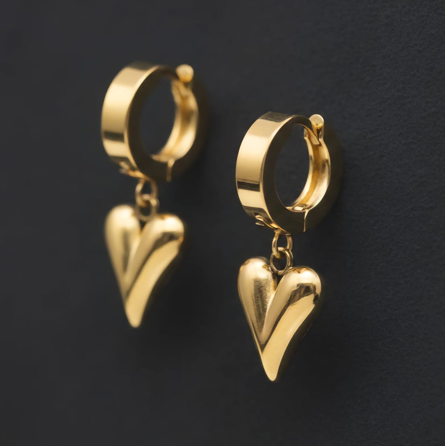 Puffy Heart Dangle Earrings