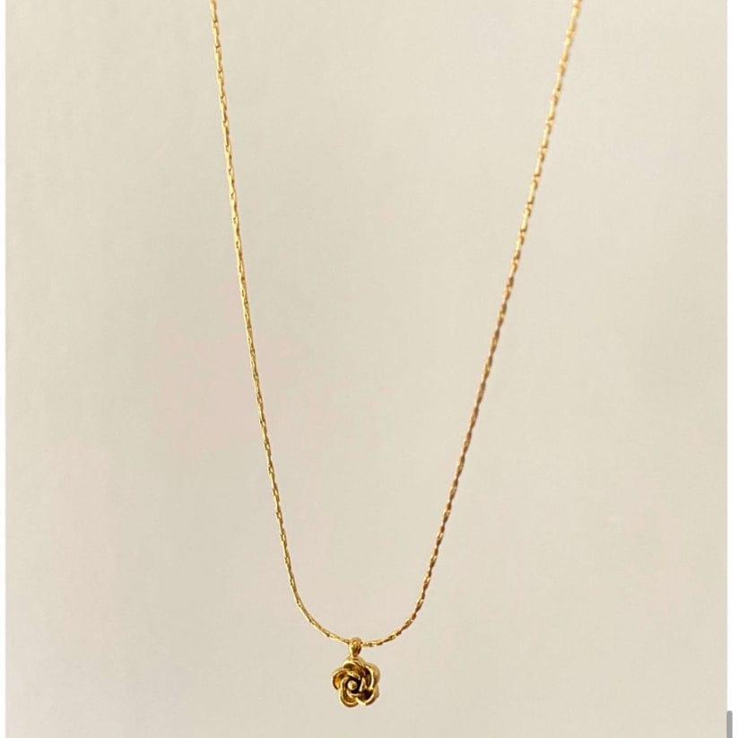 Rose Flower Gold Necklace