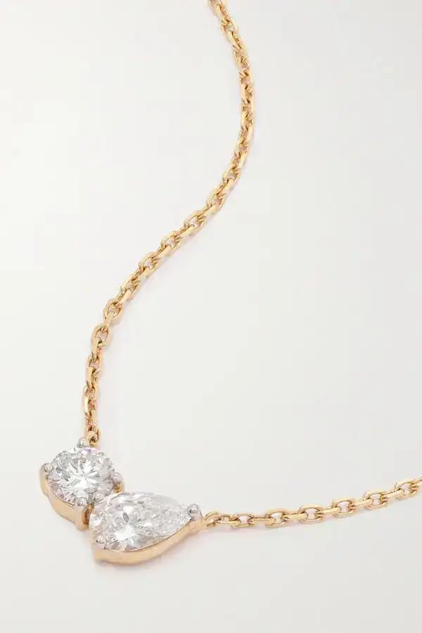 Two Stone Diamond Necklace