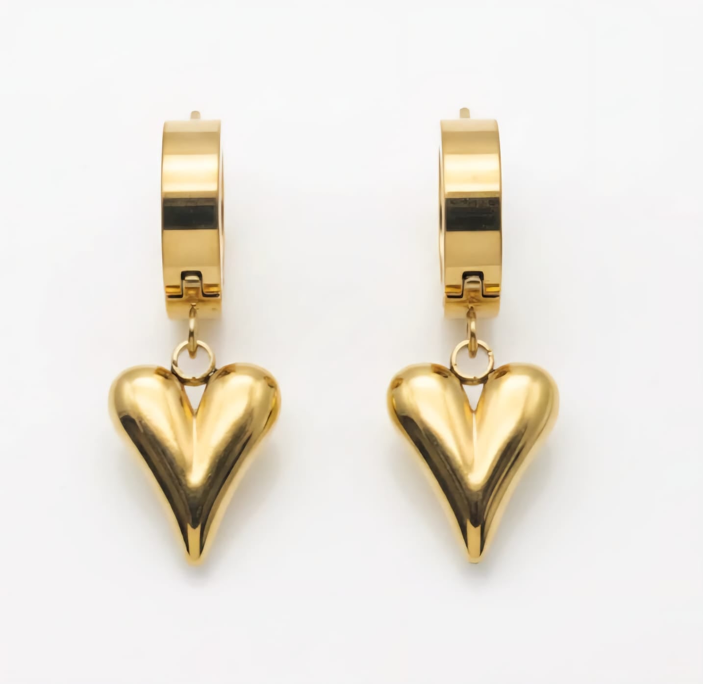Puffy Heart Dangle Earrings