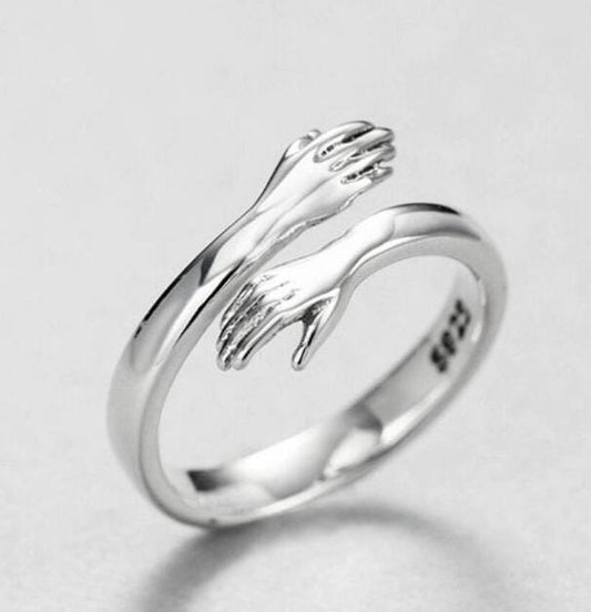 Silver Hug Ring for Couples (Single)