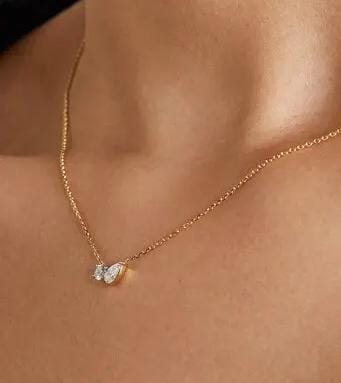 Two Stone Diamond Necklace