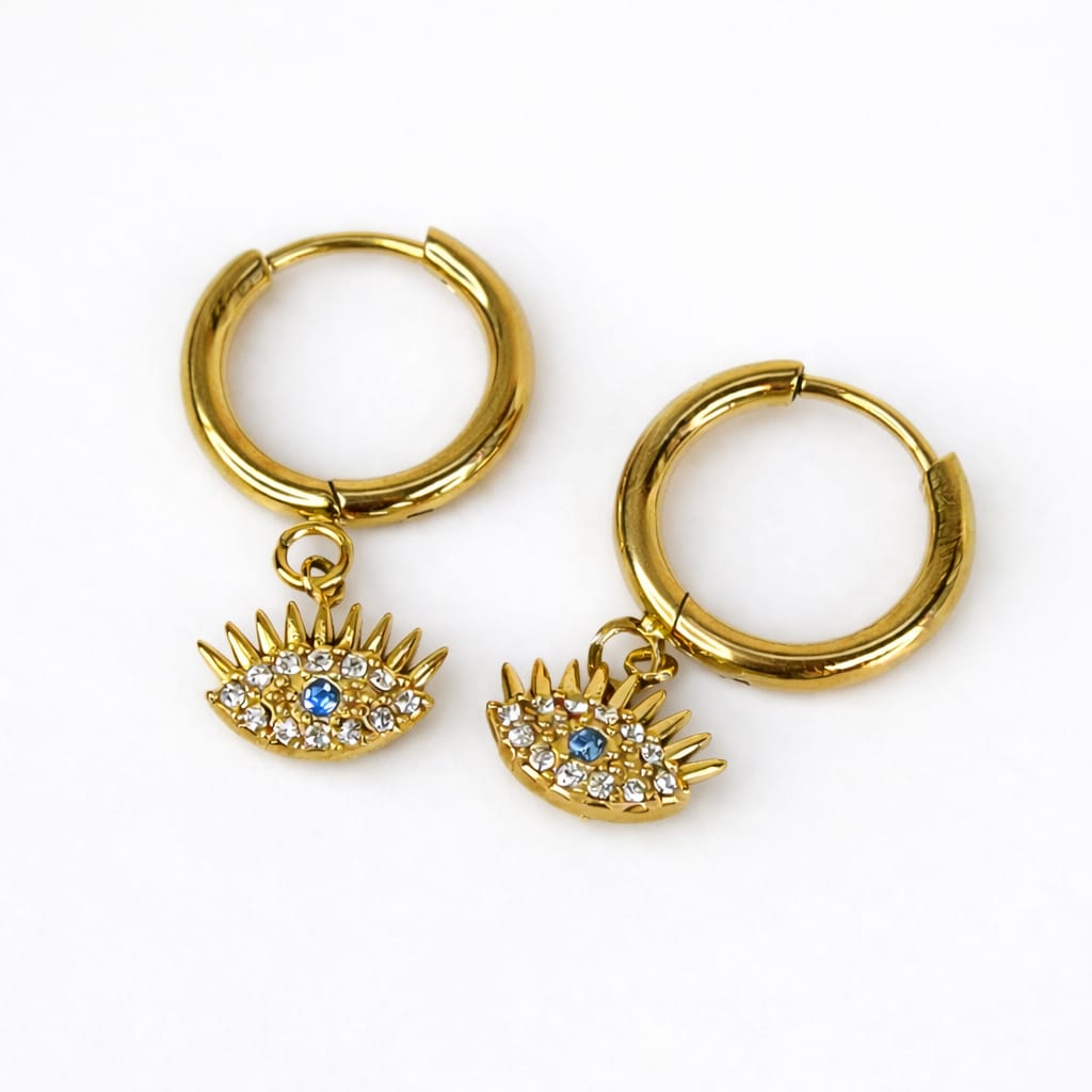 Evil Eye Gold Earrings