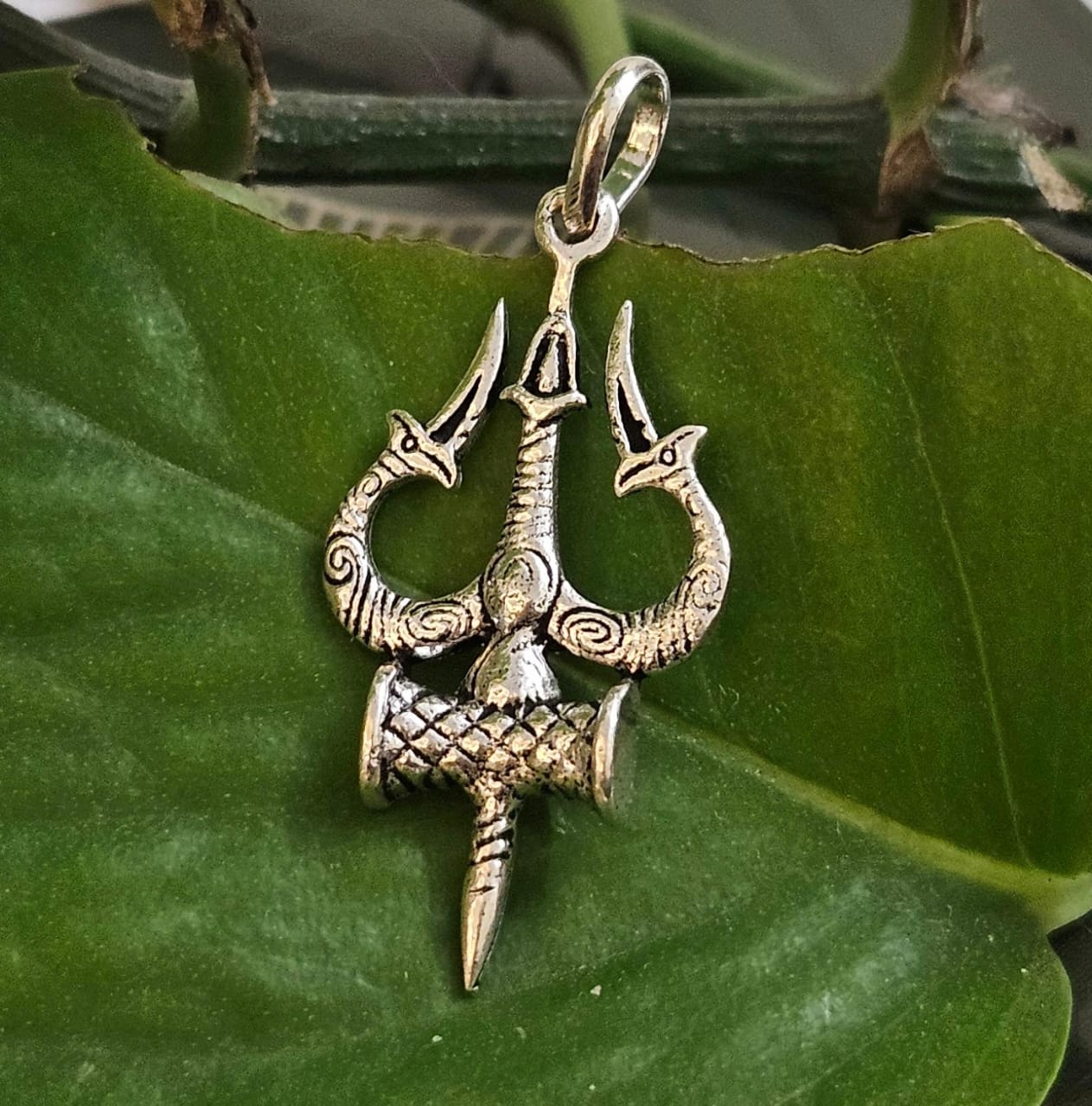 Power of the Gods Trishul Pendant in 925 Silver