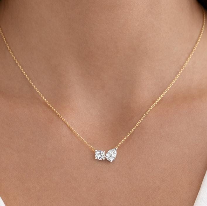 Two Stone Diamond Necklace