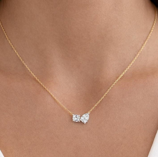 Two Stone Diamond Necklace