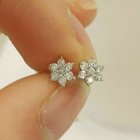 Cute Floral Diamond Stud