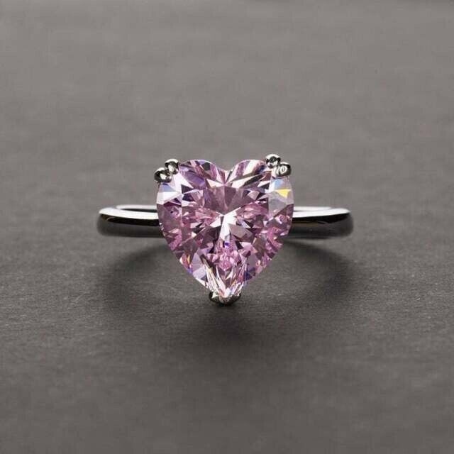 Pink Sapphire Heart Ring